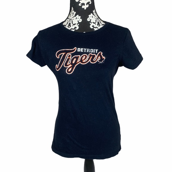 Carl Banks Tops - Detroit Tigers Tee Short Sleeve Fitted Navy Blue